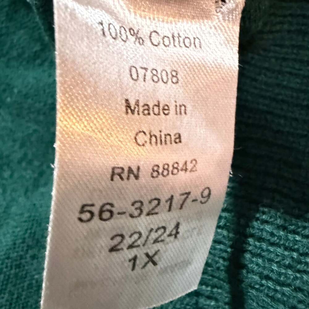 Women’s Ellos Turquoise Cotton Cardigan Size 1X (22-24) - Picture 7 of 10